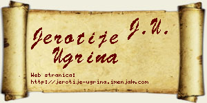 Jerotije Ugrina vizit kartica